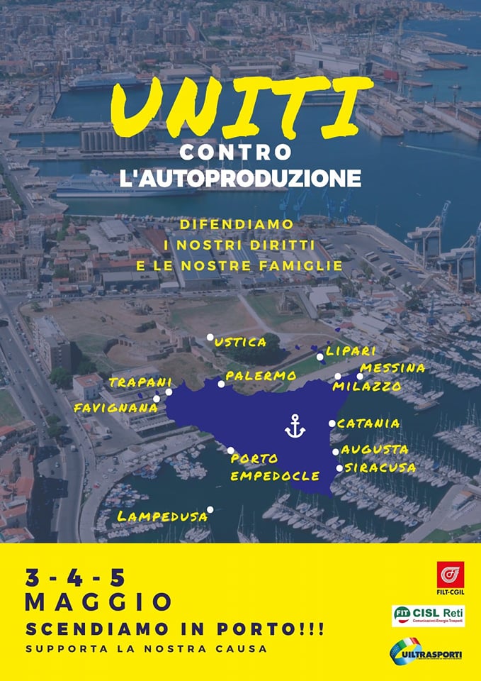 Portuali, dal 3 al 5 maggio sciopero di 72 ore in Sicilia