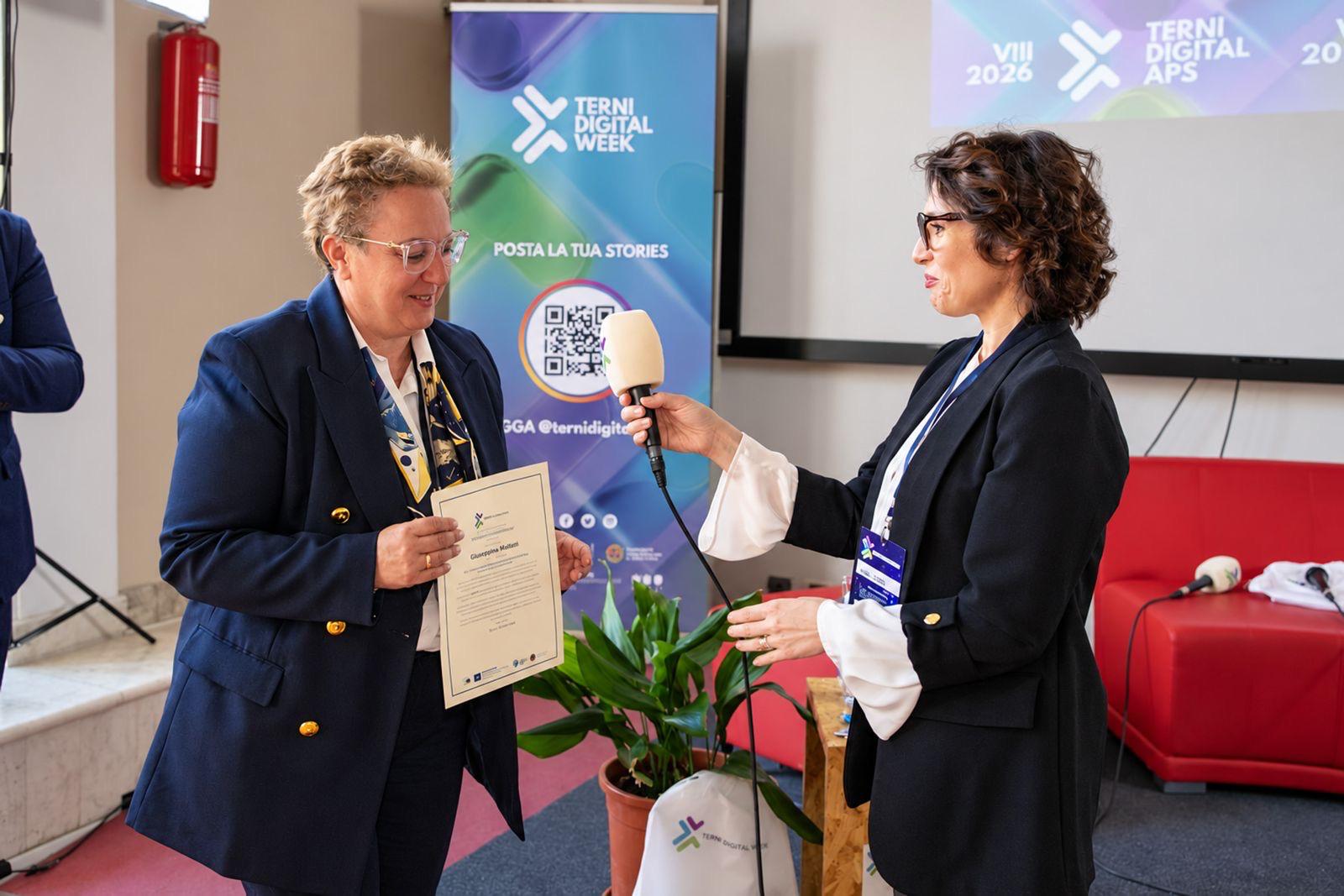 Terni Digital Week 2026: a Giuseppa Adamo il Premio Innovazione per l'intelligenza artificiale e l'inclusione