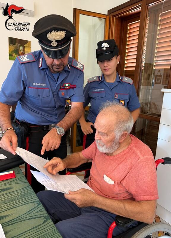 Mazara. CARABINIERI A DOMICILIO PER RACCOGLIERE LA DENUNCIA DI UN CITTADINO IMPOSSIBILITATO A MUOVERSI