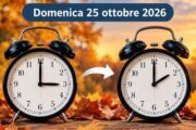 Nella notte tra sabato 24 e domenica 25 ottobre 2026 entrerà ufficialmente in vigore l'ora solare