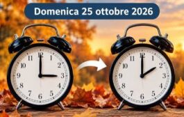 Nella notte tra sabato 24 e domenica 25 ottobre 2026 entrerà ufficialmente in vigore l'ora solare